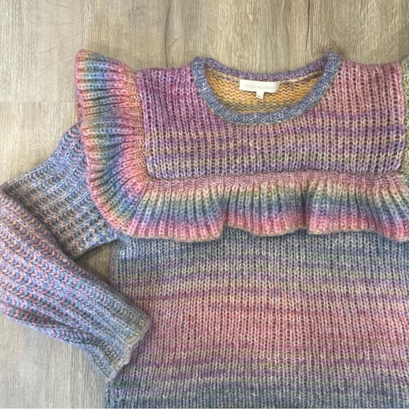 LoveShackFancy‎ Yumi Alpaca Wool Blend Sweater in Rainbow - Picture 7 of 10